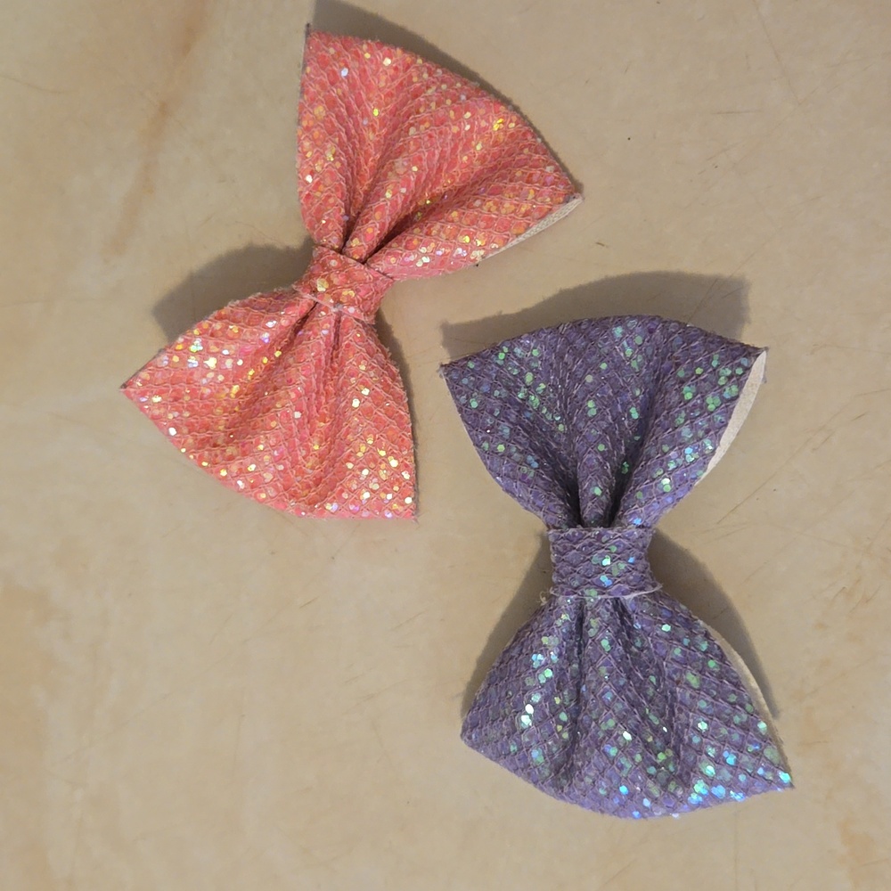 Sparkly Pink and Purple Hair Clips